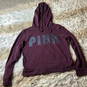 PINK Victoria's Secret Red Long Sleeve Hoodie Sweatshirt